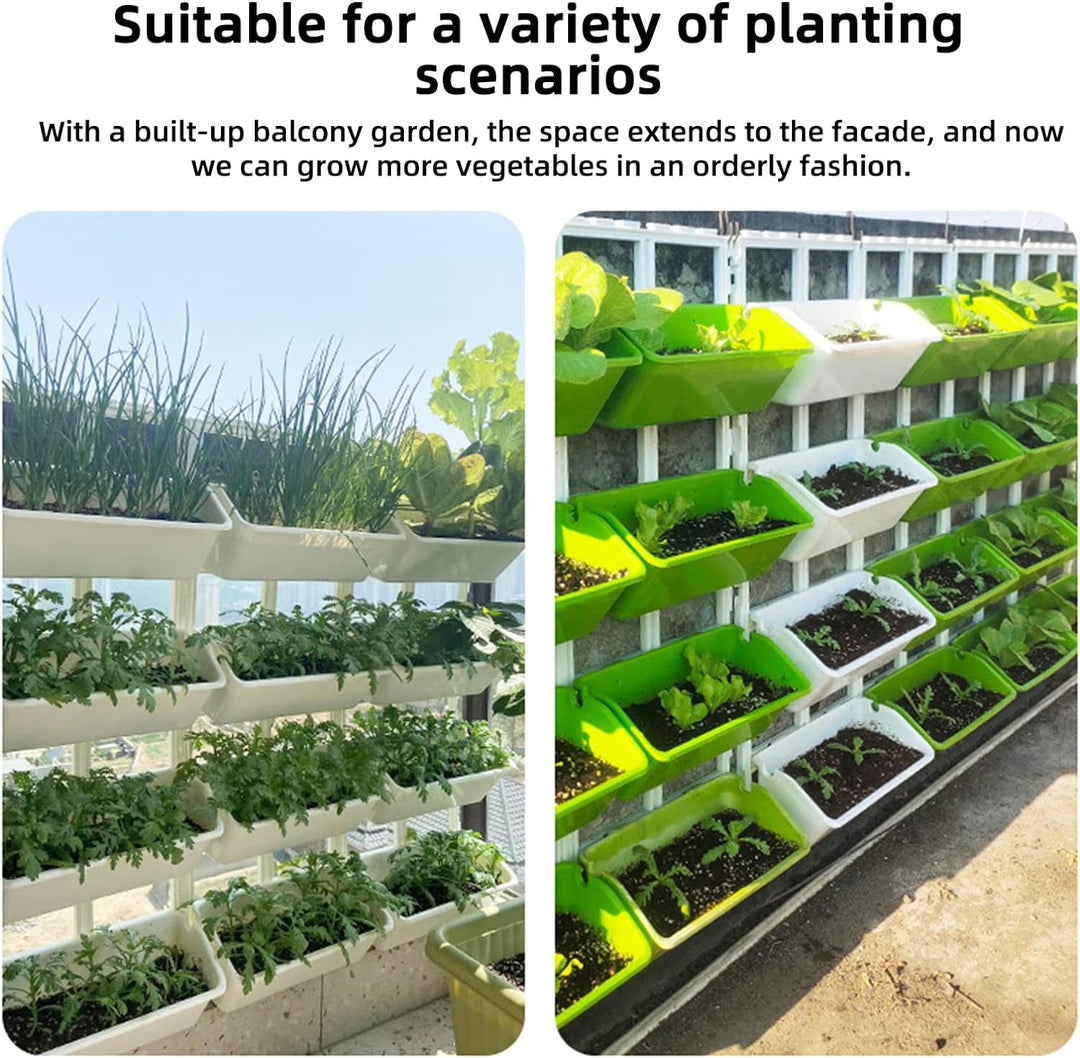 CEIEVER Hängende vertikale Wand Pflanze, Vertikaler Garten Pflanzenwand mit 8 Taschen Platzsparende