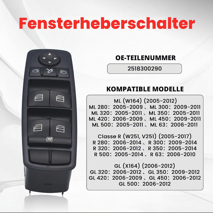 ZEALfix Vorne Links Fensterheber Schalter 2518300290 für W164 GL320 GL350 GL450 ML500