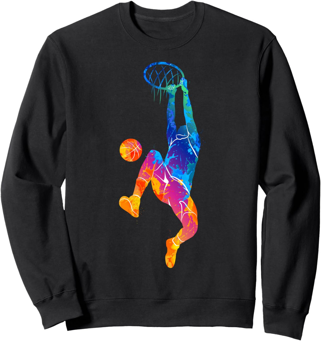 Basketball Sport Bunte Farben Basketballspieler Sweatshirt
