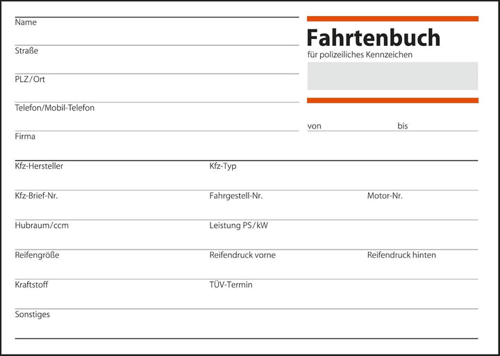 SIGEL FA614/10 Fahrtenbücher für PKW, A6 quer, 80 Seiten, 10er Pack - für Deutschland und Österreich