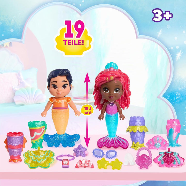 Just Play Disney Junior Arielle Meerjungfrau Deluxe Spielfigur mit Wechseloutfit (sort.), 19-teilig,