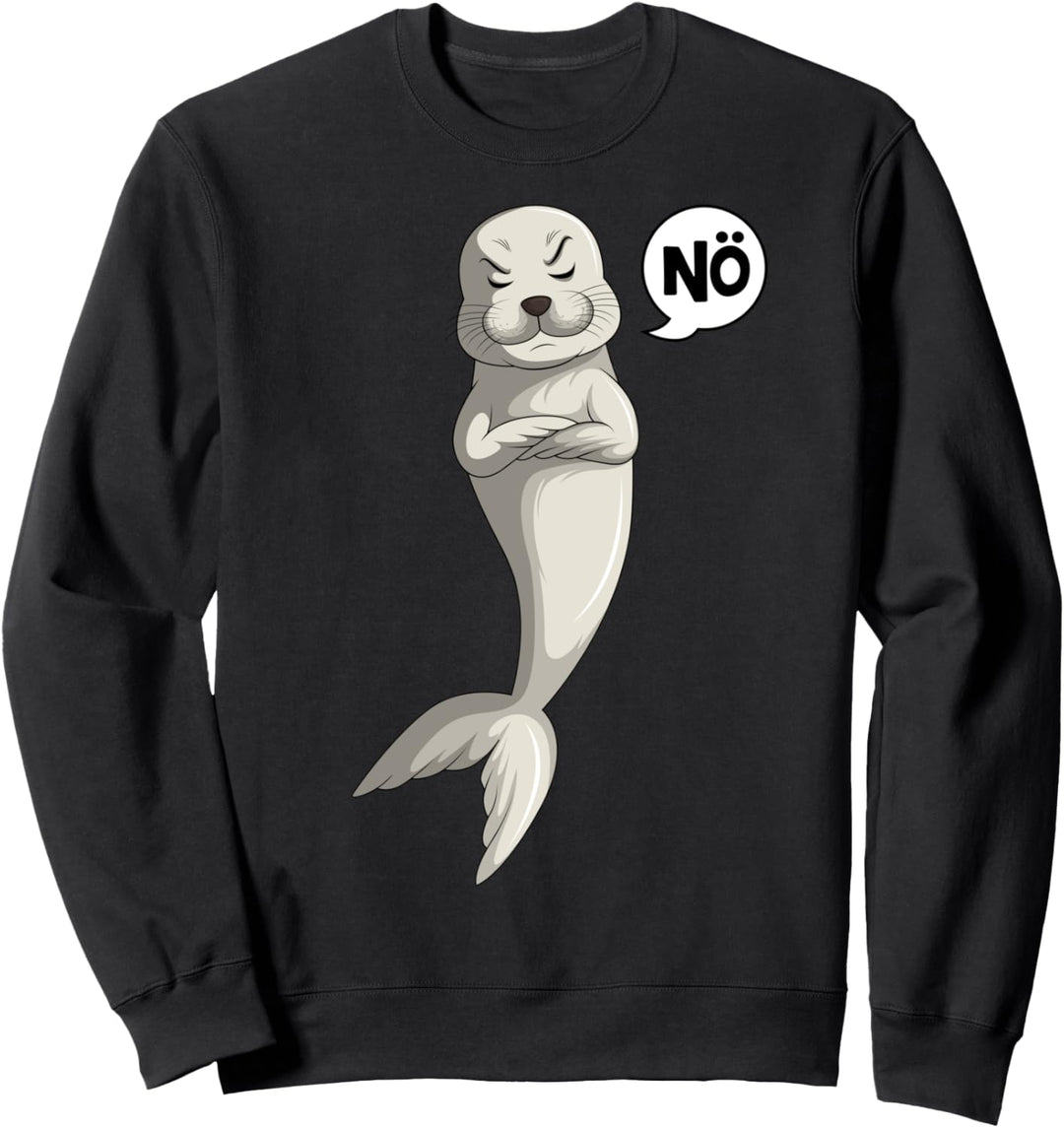 Robbe Nö Seelöwe Seehund Robben Kinder Jungen Mädchen Sweatshirt
