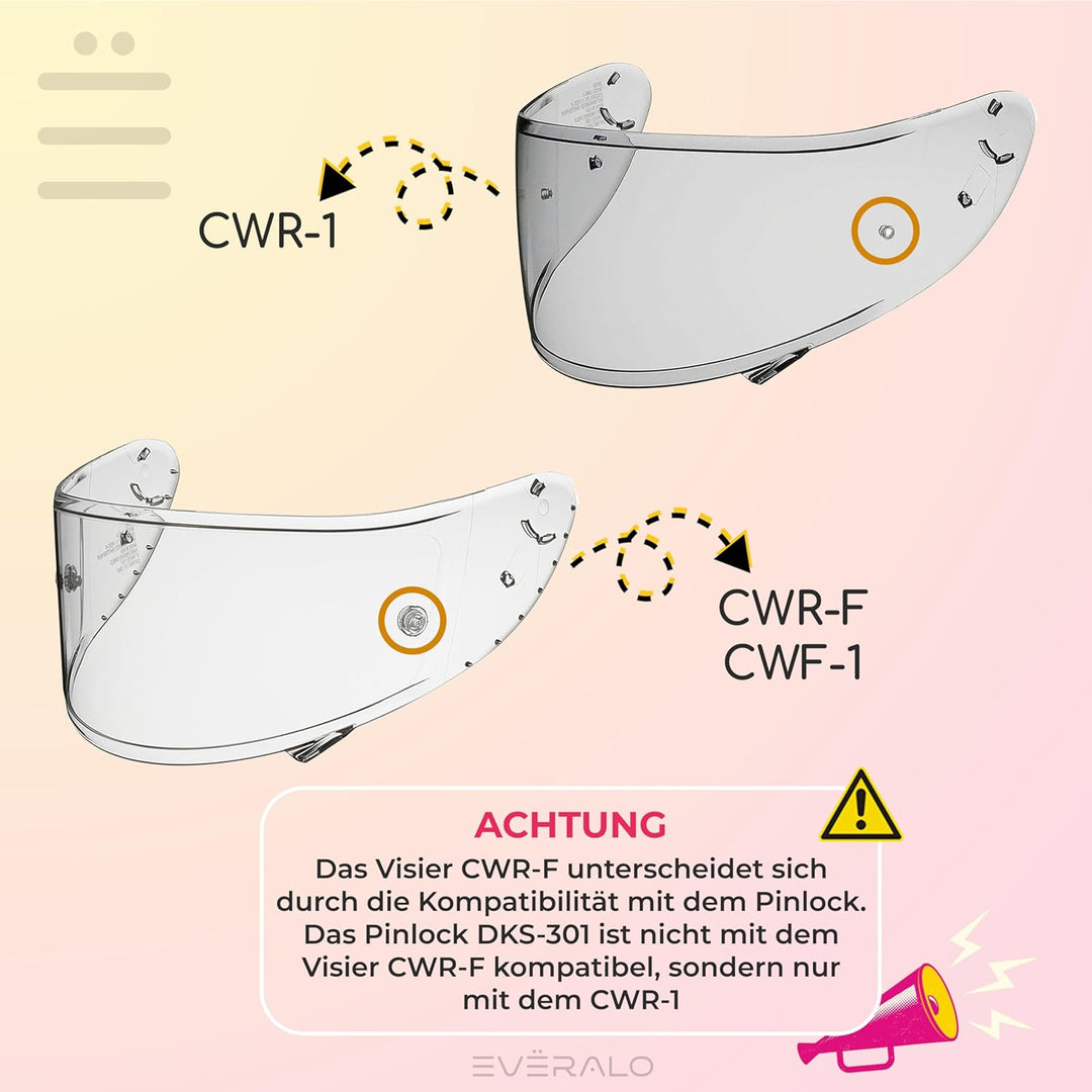 Everalo Kompatibel mit Shoei Nxr Visier - Ryd - X Spirit 3 - Z7 - Rf1200 - X14 - Cwr 1 - Cwr f - Hel