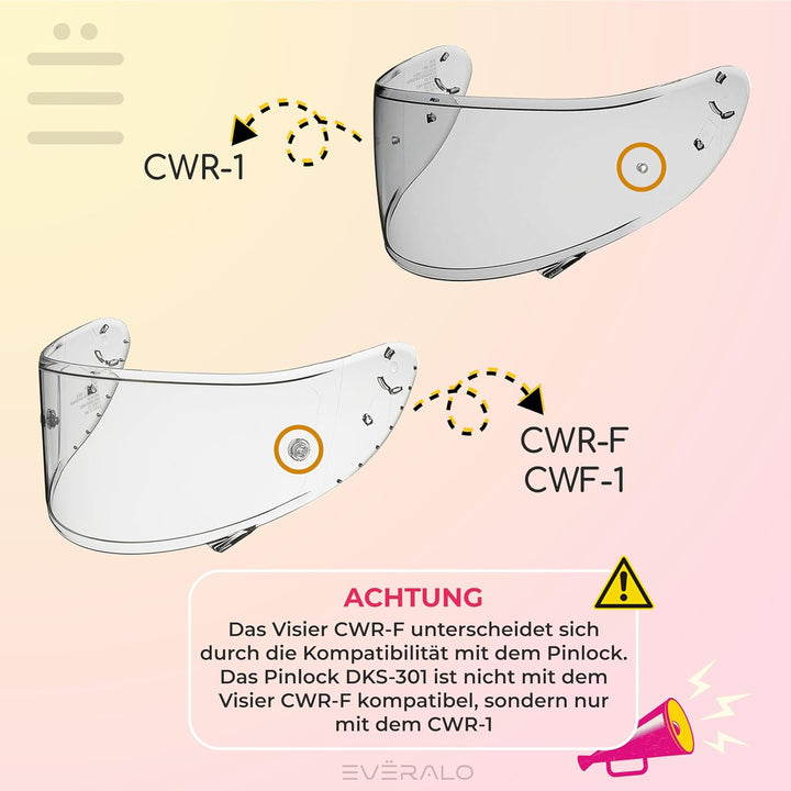 Everalo Kompatibel mit Shoei Nxr Visier - Ryd - X Spirit 3 - Z7 - Rf1200 - X14 - Cwr 1 - Cwr f - Hel