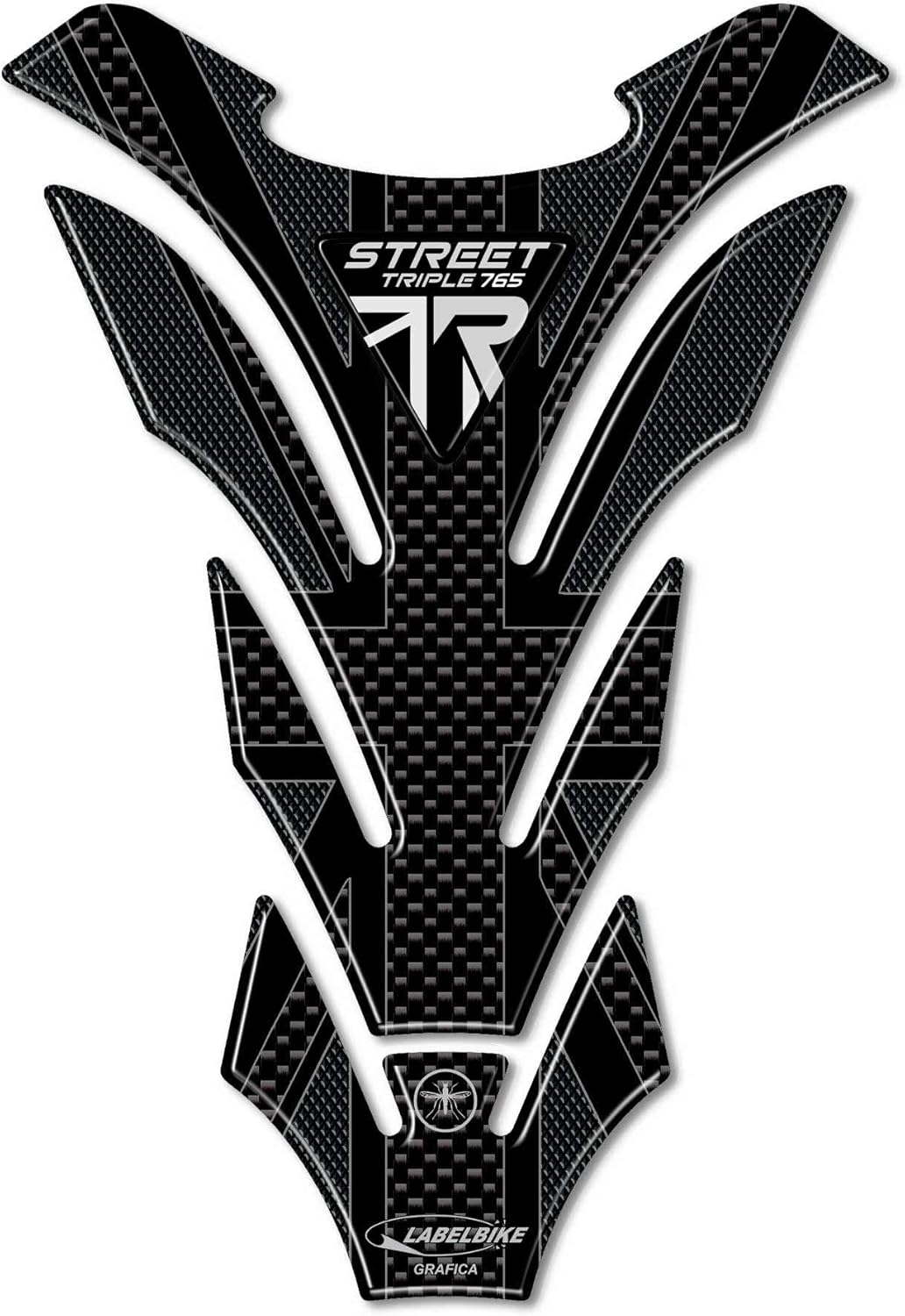 LABELBIKE 3D Aufkleber Motorrad Tankpad kompatibel mit Triumph | Street Triple 765 R 2023, Harzschut