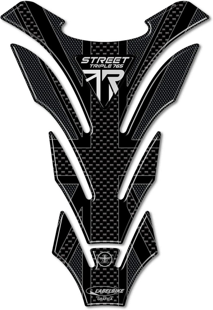 LABELBIKE 3D Aufkleber Motorrad Tankpad kompatibel mit Triumph | Street Triple 765 R 2023, Harzschut