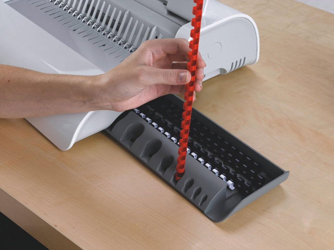 Fellowes 5620701 Kleinbüro Plastikbindegerät Pulsar-E 300 weiss/Silber, elektrisch Stanzleistung 20