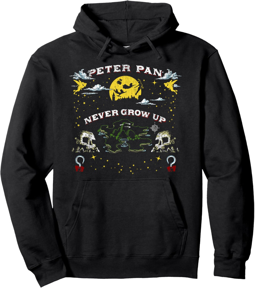 Disney Peter Pan Never Grow Up In Never Land Map Pullover Hoodie