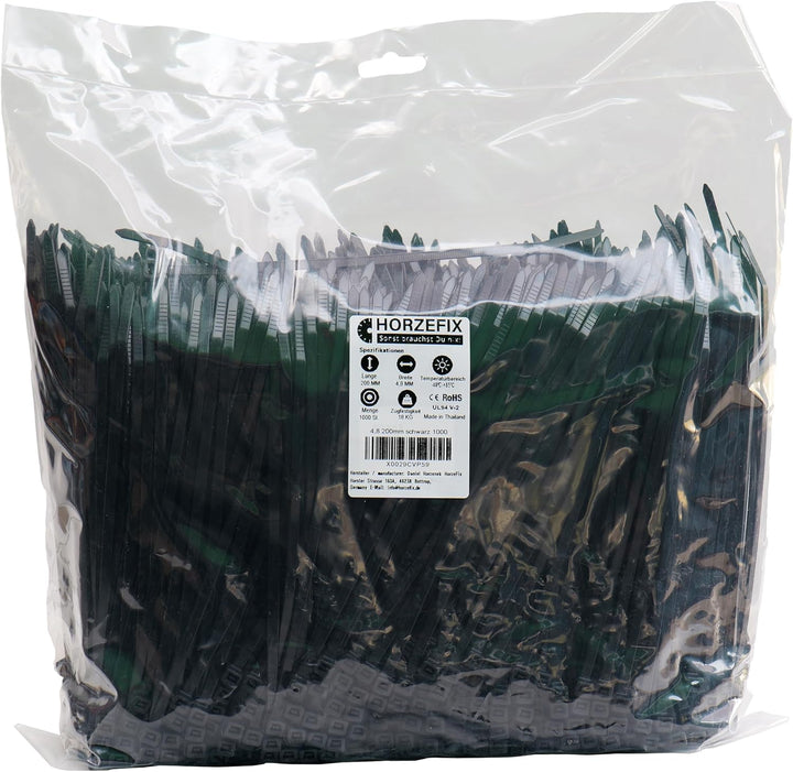 Kabelbinder set 1000 Stück schwarz und naturfarben weiss UV Beständig und Temperaturbeständig breite