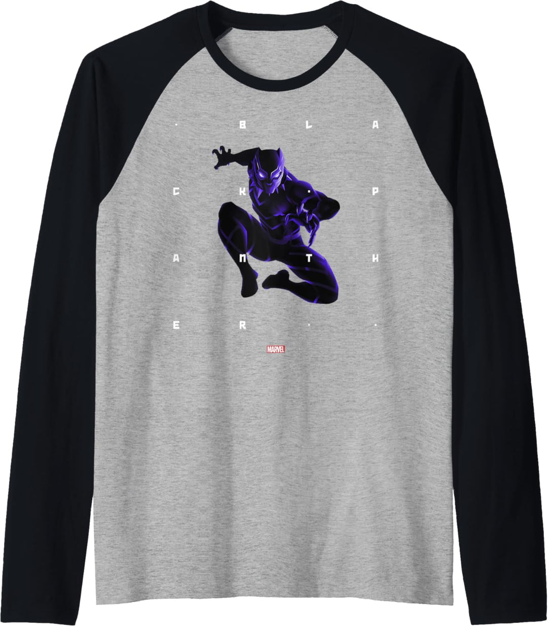 Marvel Black Panther Word Stack Halftone Portrait Raglan