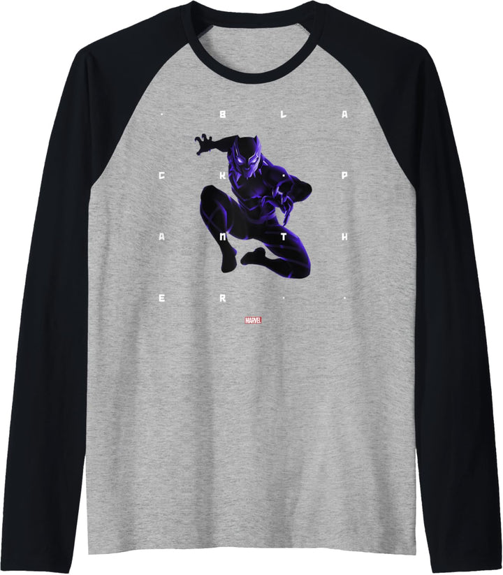 Marvel Black Panther Word Stack Halftone Portrait Raglan