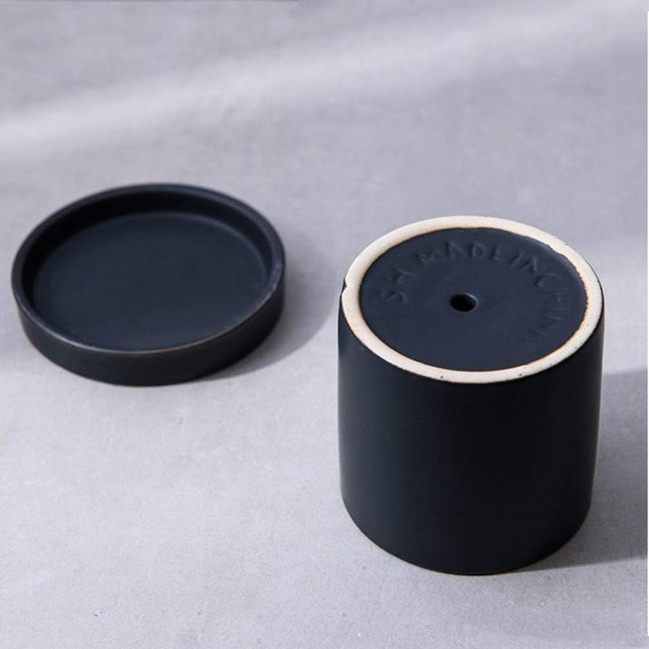 HEMOTON Keramik Sukkulenten Töpfe mit Drainage Runde Pflanzgefässe mit Untertasse Garten Mini Kaktus