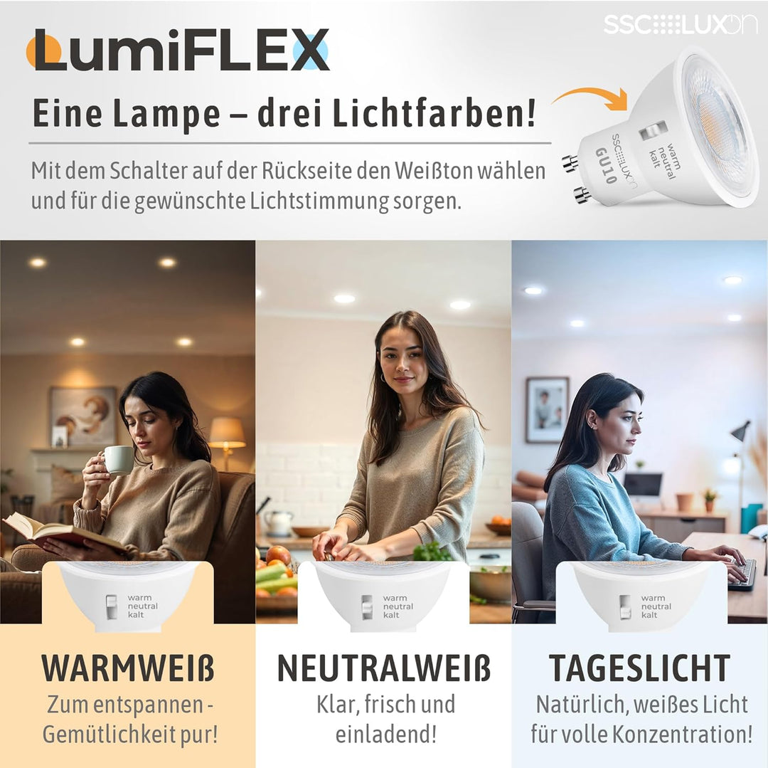 SSC-LUXon 2 Stück LED Gartenstrahler Erdspiess für aussen - mit 3W GU10 LED Lichtfarbe warmweiss - s