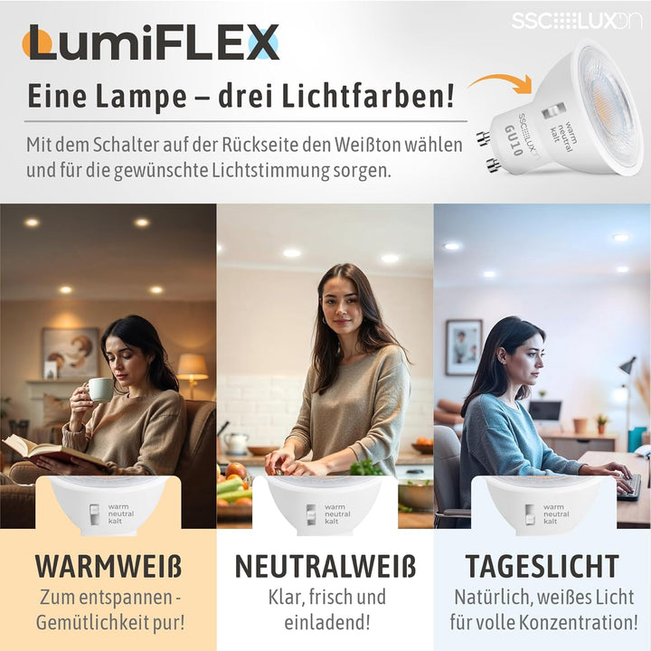 SSC-LUXon 2 Stück LED Gartenstrahler Erdspiess für aussen - mit 3W GU10 LED Lichtfarbe warmweiss - s