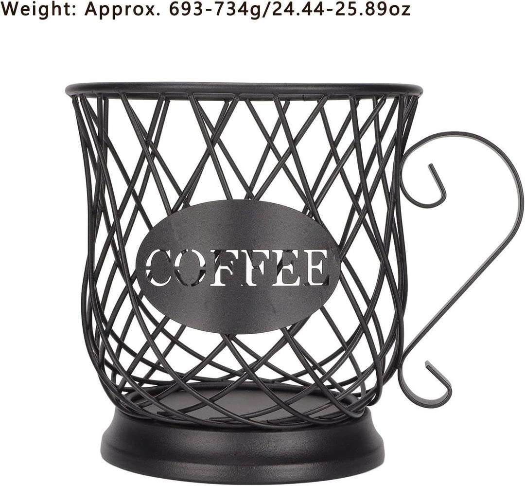 Kaffee-Kapselkorb für 25-30 Kapselhalter aus Metall, Kapselhalter für Kaffee, Büro, Schwarz, Schwarz