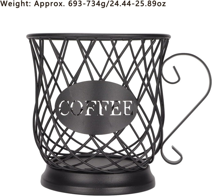 Kaffee-Kapselkorb für 25-30 Kapselhalter aus Metall, Kapselhalter für Kaffee, Büro, Schwarz, Schwarz