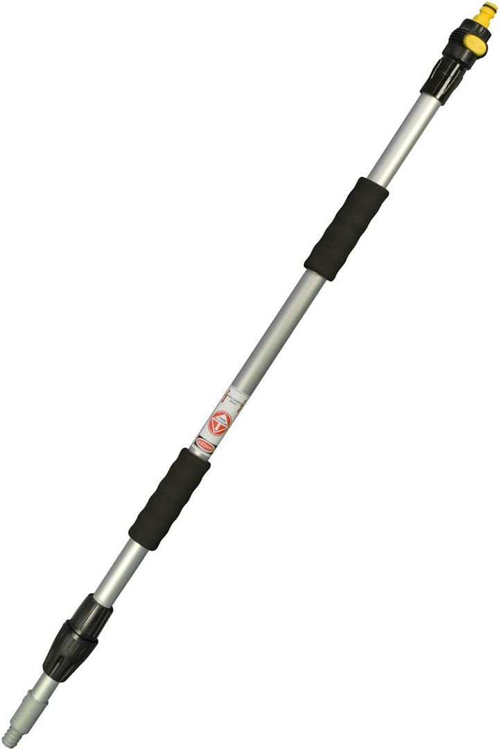 Yachticon Aluminium Teleskop Stiel mit Wasserdurchlauf 90-175 cm und Waschbürste mit Seitenborsten