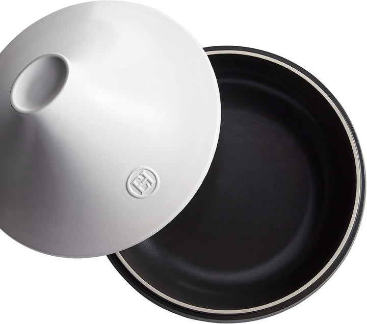 Emile Henry Delight Tajine, Keramik, 4,0 Quart, Schiefer mit Weiss 4.0 Quart Schiefer mit Weiss., 4.