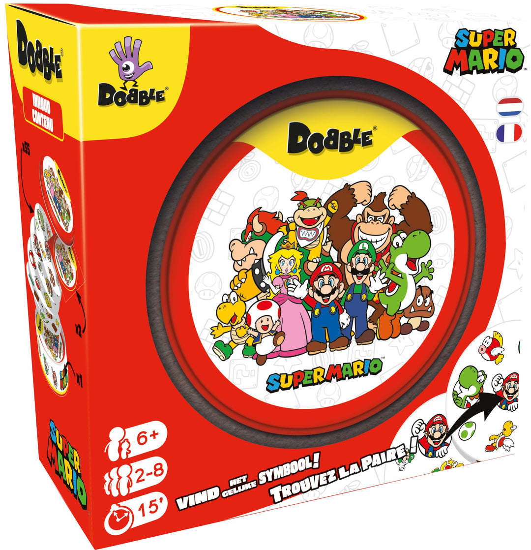 Asmodee - Dobble: Super Mario – Gesellschaftsspiele – Kartenspiel – Spiel für Kinder, Erwachsene und
