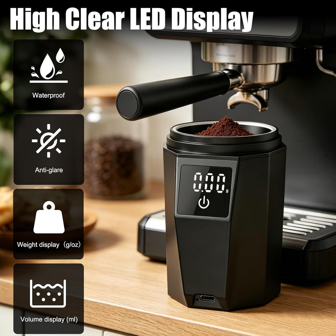 500g/0.1g Hochpräzise Wiederaufladbare Digitale Kaffeewaage,Tragbare Elektronische Küchenwaage mit L