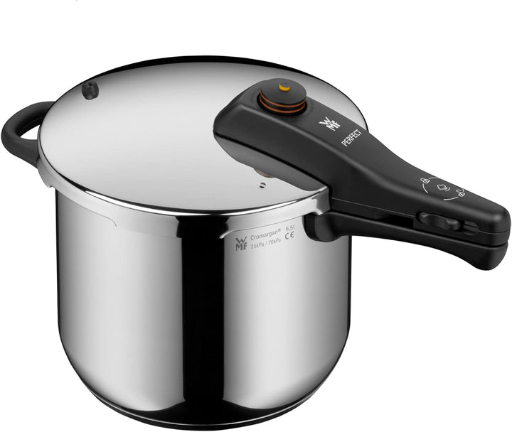 WMF Perfect One Pot Schnellkochtopf Induktion 6,5l, Dampfkochtopf, grosses Kochsignal, 2 Kochstufen,