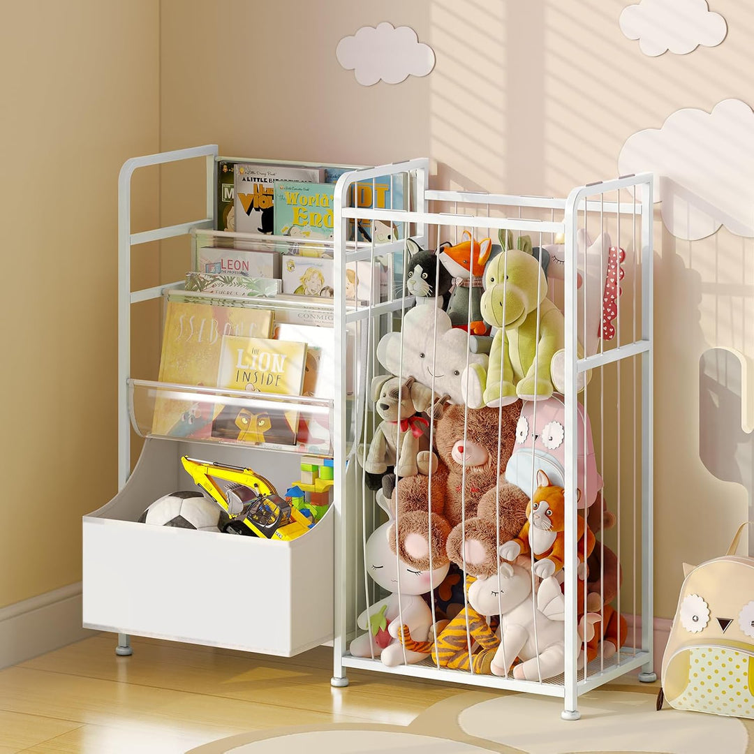 BBLIKE Bücherregal Kinder, Kinderregalmit Stofftier Aufbewahrung - Multifunktionales Kinderzimmer Re