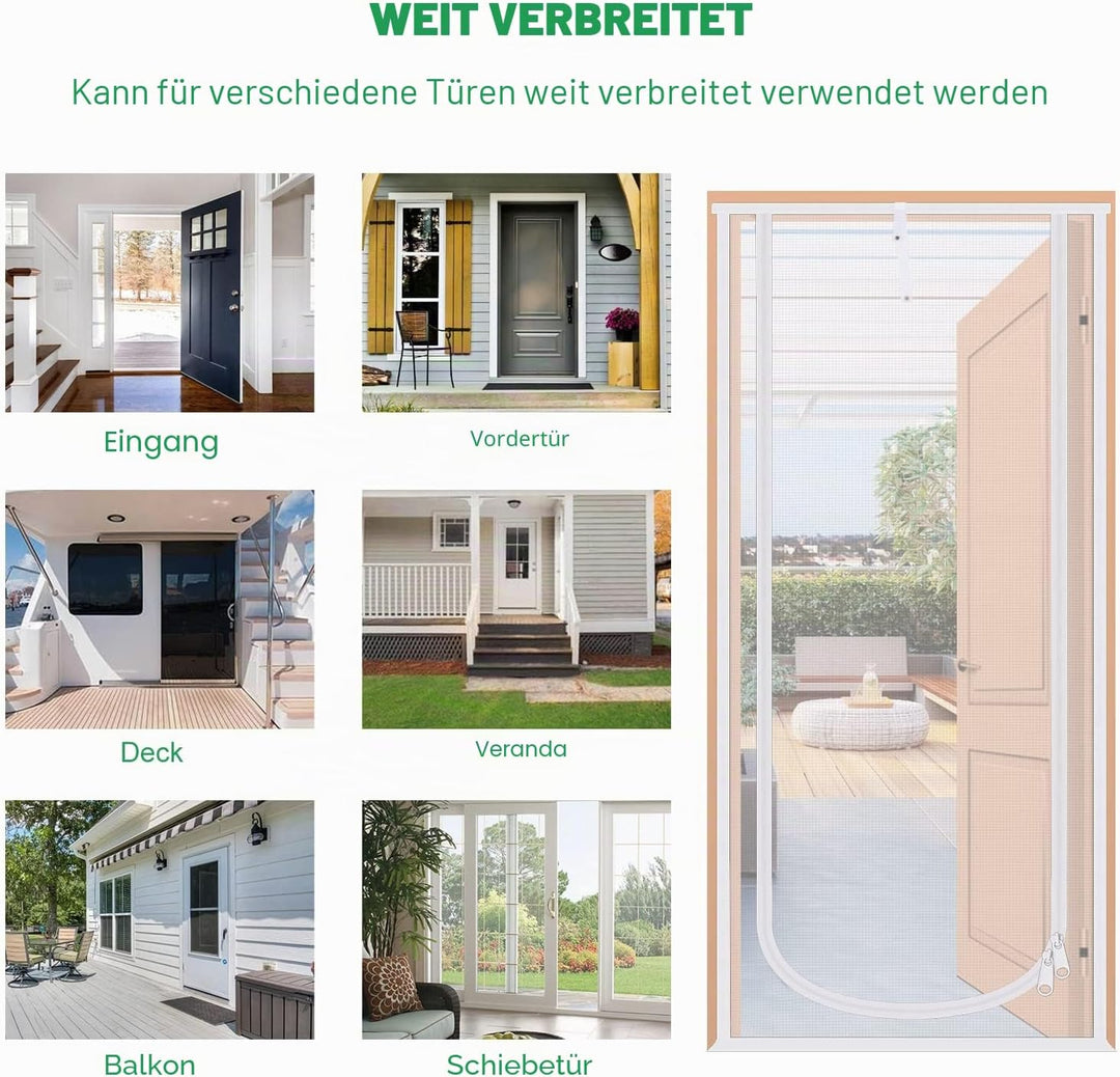 MYPIN Verbesserte Katzengittertür 80x208cm, haustiersichere Gittertür mit beidseitigem Reissverschlu