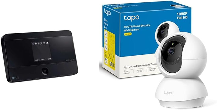 TP-Link M7350 4G LTE mobiler WLAN Router bündeln mit TP-Link Tapo C200 WLAN IP Kamera Überwachungska