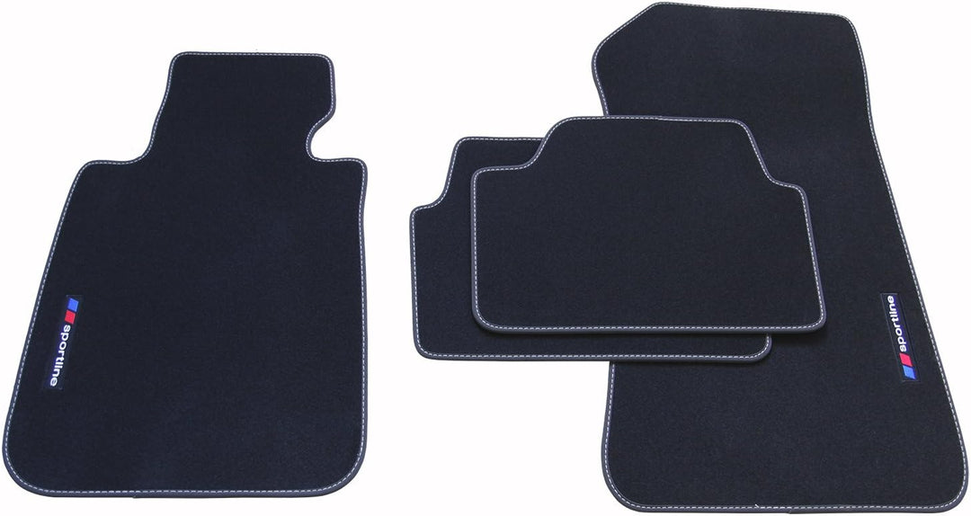 teileplus24 F651 Fussmatten Sportline Design kompatibel mit BMW 1er E87 5-Türer Schrägheck 2004-2011