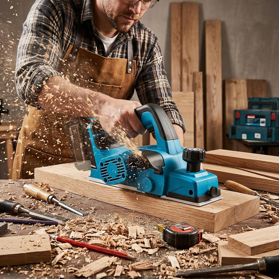 Elektrohobel 650w mit Bürstenloser Motor,Akku Hobel kompatibel mit Makita 18V,Elektrischer Handhobel