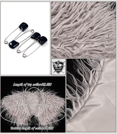 keland Viking Kunstfell Kragen für Männer Schal Capelet Wrap Kostüm Accessoire W-grau, W-grau