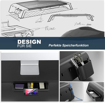 Fenge Dual Monitorständer Bildschirmständer aus Holz für Computer TV Laptop,Monitor Stand Swivel Län