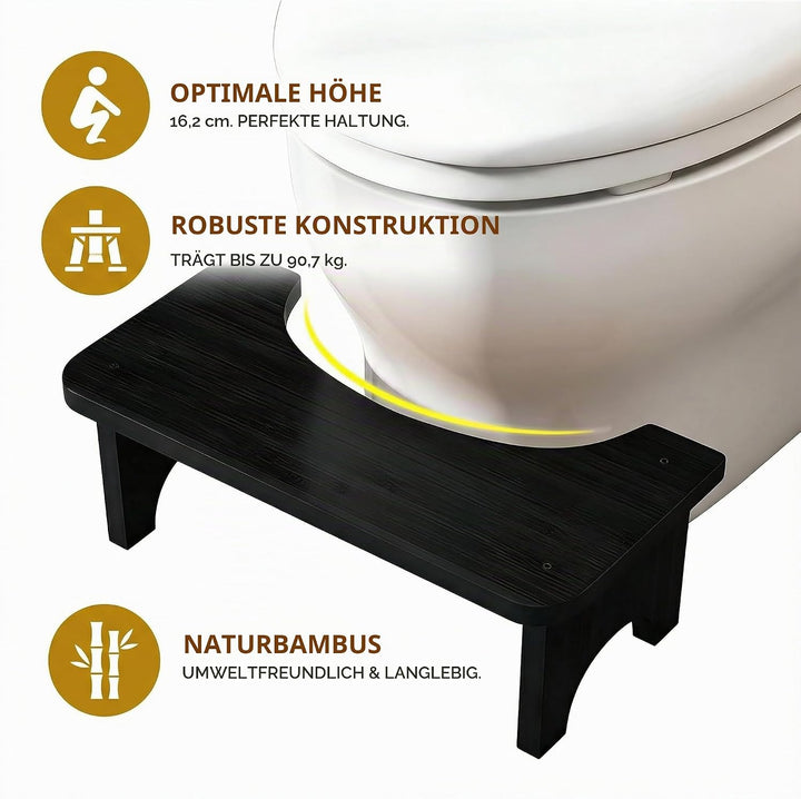 Zuxbolf Toilettenhocker aus Bambusholz Toilettenhocker Erwachsene Kackhocker für Verbesserten Stuhlg