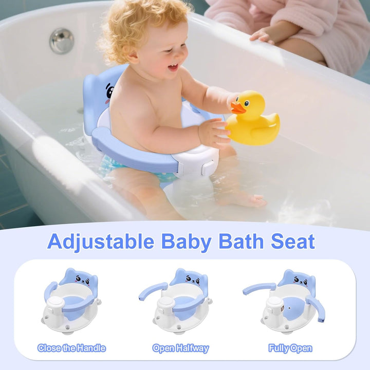 Badewannensitz Baby ab 6 Monate, Baby Badesitz mit 4 Saugnäpfen,Bath Seat für Dusche Oder Badewanne,