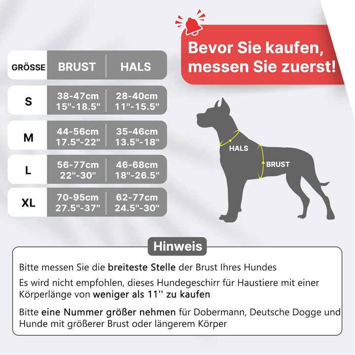 Demigreat Hundegeschirr Mittelgrosse Grosse Hunde, Anti Zug Hundegeschirr Gepolstert mit Griff, Atmu