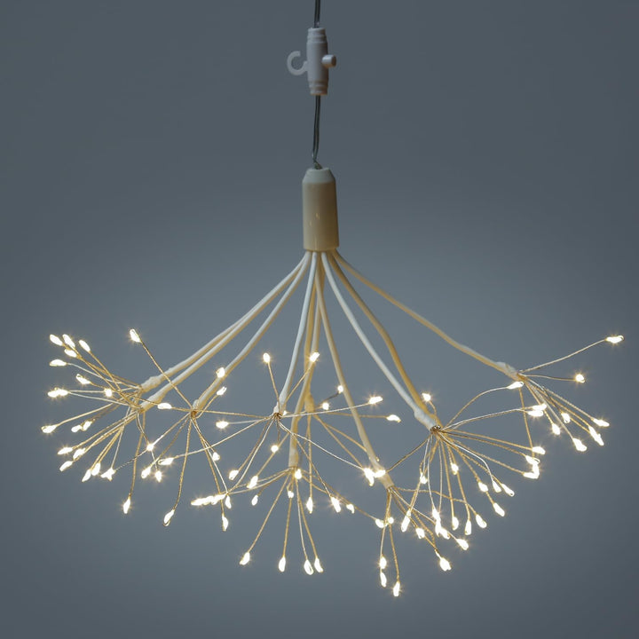 LED Feuerwerk Leuchte hängender Polarstern Pusteblume Firework 100 LED 25cm 8 Modi Fernbedienung für