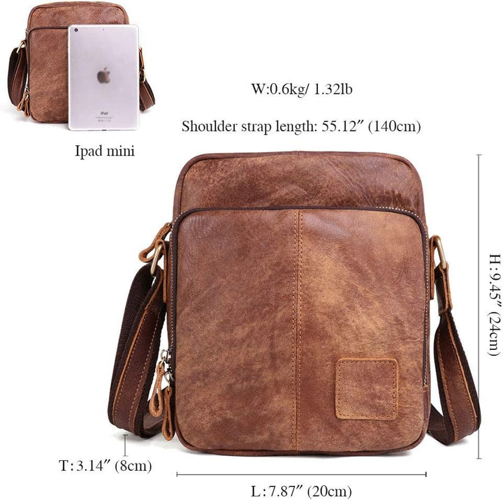 BAIGIO Schultertasche Umhängetasche Herren Leder Vintage Herrentasche Messenger Bag mit Schultergurt