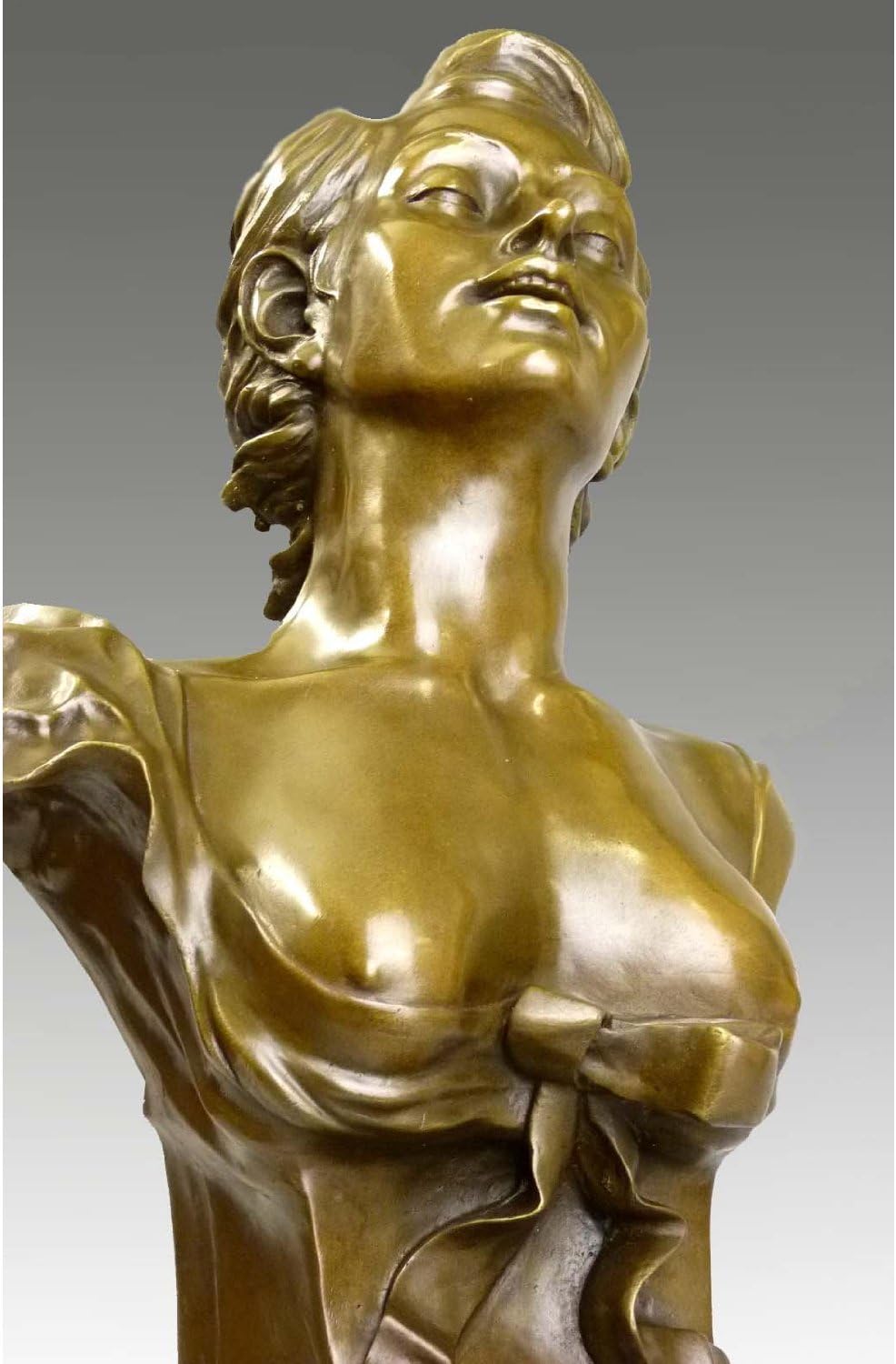 Kunst & Ambiente - Auguste Moreau - Jugendstil Frauen Büste in Bronze - signiert - Deko Figur - Wohn