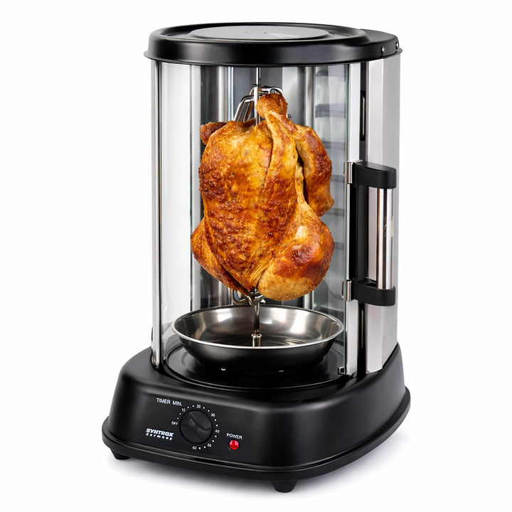 Syntrox Germany Dönergrill Hähnchengrill Gyrosgrill mit Glastür Rotissiere Gyros Kebab RO-1500W-21L