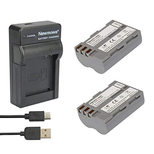 Newmowa Ersatz Akku EN-EL3 (2er Pack) und Tragbar Micro USB Ladegerät Kit für Nikon EN-EL3,Nikon EN-