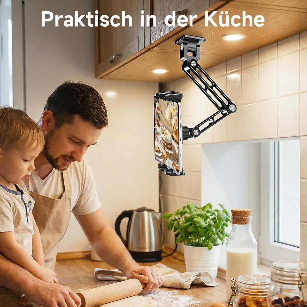 OHLPRO Tablet Wandhalterung aus Aluminium, iPad Halterung Wand mit Basis-Drehgelenk Tablet Halter Ko