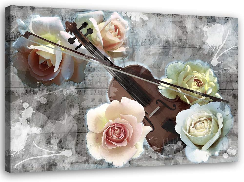 Leinwandbild XXL Rosen Wandbild Kunst Natur Beige 120x80 cm Leinwandbild 120x80 cm Beige_A, Leinwand