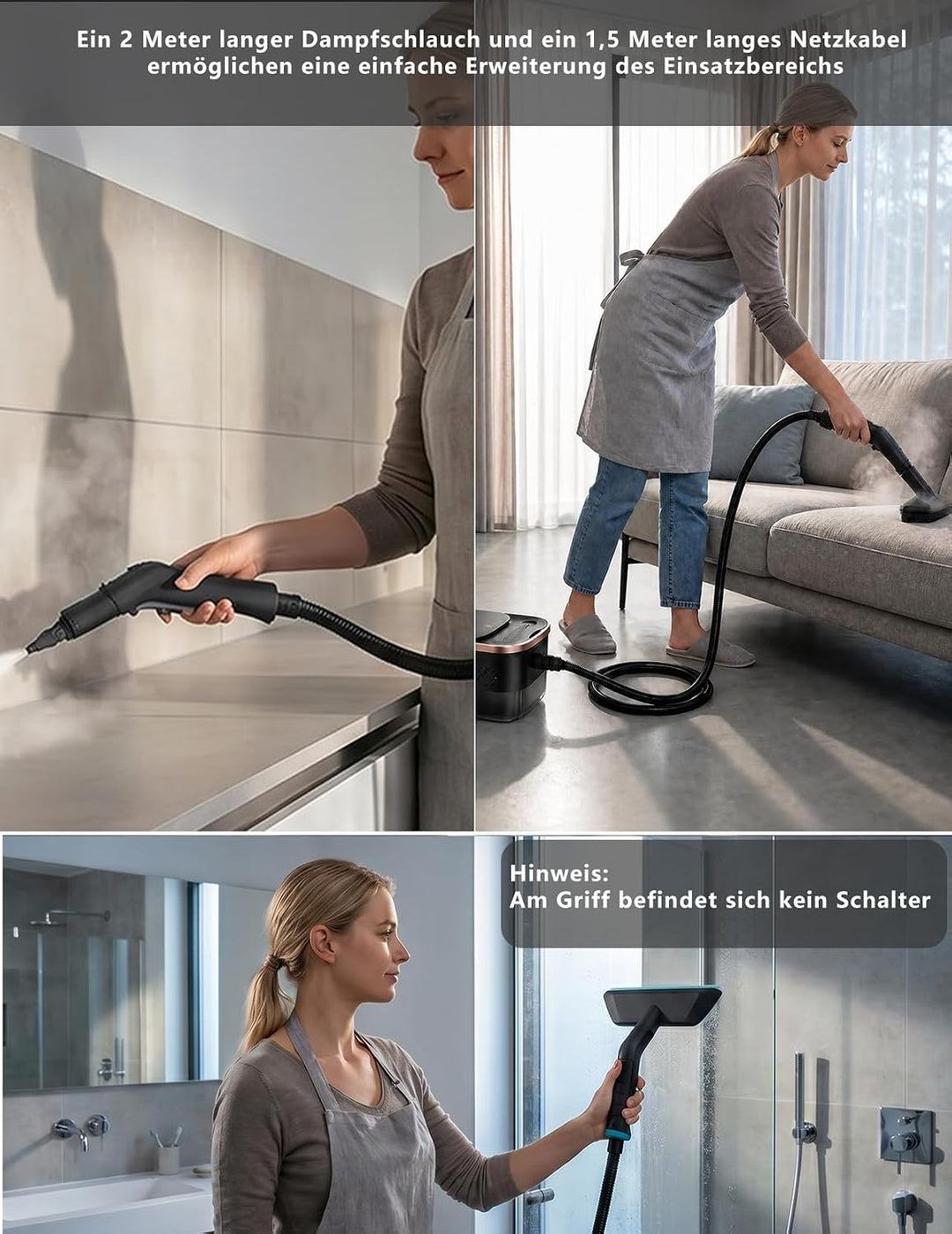 Dampfreiniger Für Alles | 1500W Dampfreiniger Handgerät | 1250ml Steam Cleaner | Handdampfreiniger M