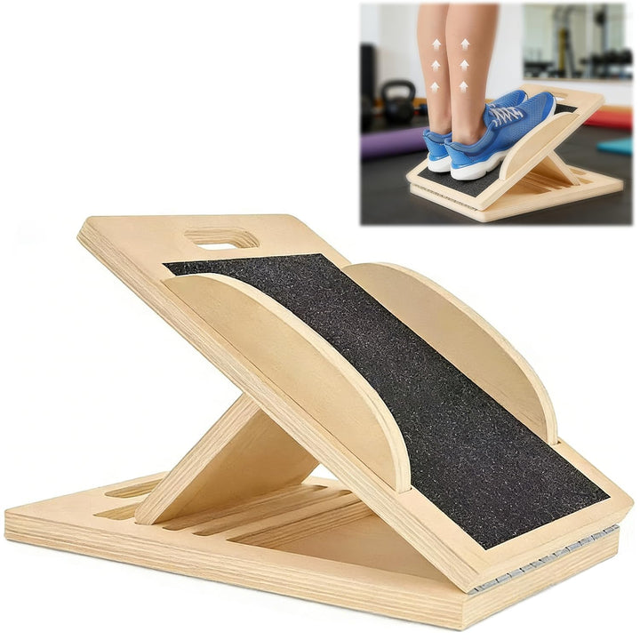 Wadendehner Schrägbrett aus Holz, Verstellbares Stretch Mobilitätsbrett für Wadenstrecker mit Traini