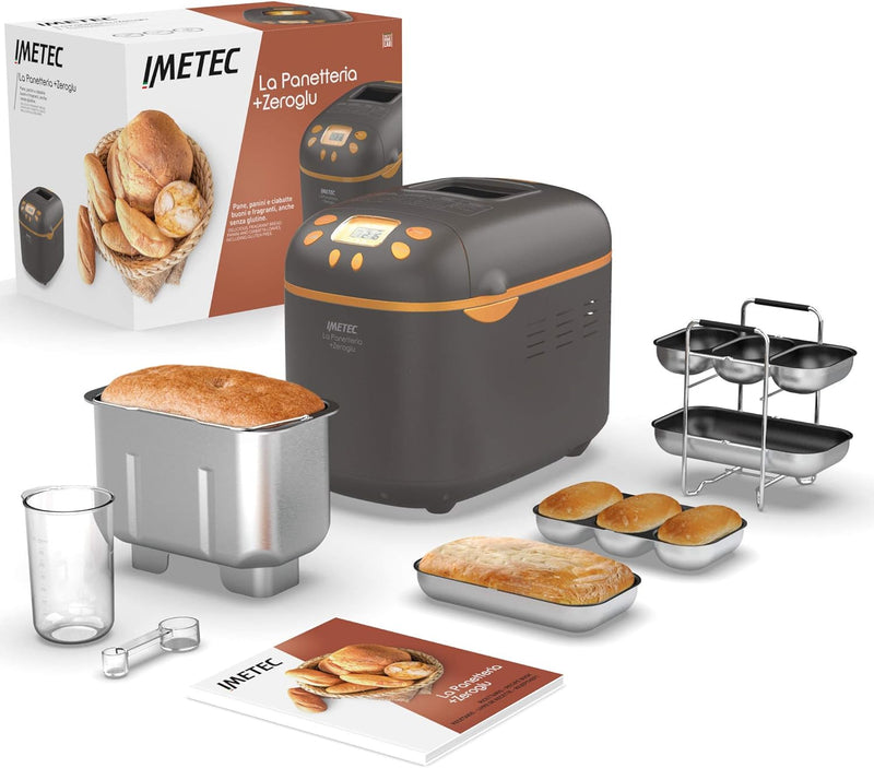 Imetec La Panetteria +Zeroglu, Gerät für Brot, Ciabattas, Brötchen und Kuchen mit natürlichen und gl