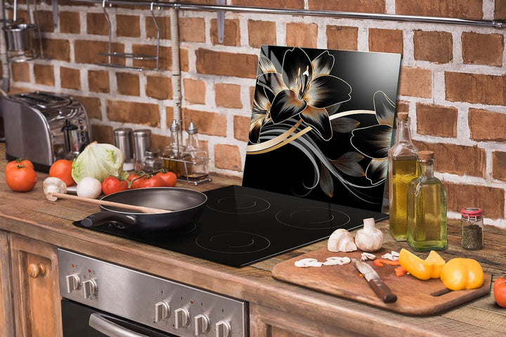 DarHuas Herdabdeckplatte 50x52 cm 1-teilig Ceranfeldabdeckung Induktion Herdschutz Spritzschutz Glas