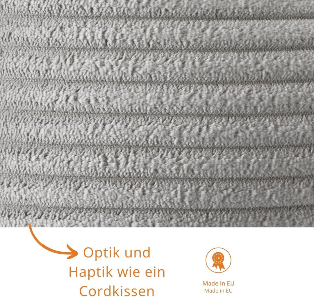 sleepling Bücherkissen Lesekissen, 38 x 18 cm, Silber grau, Leseknochen aus weicher Mikrofaser (380