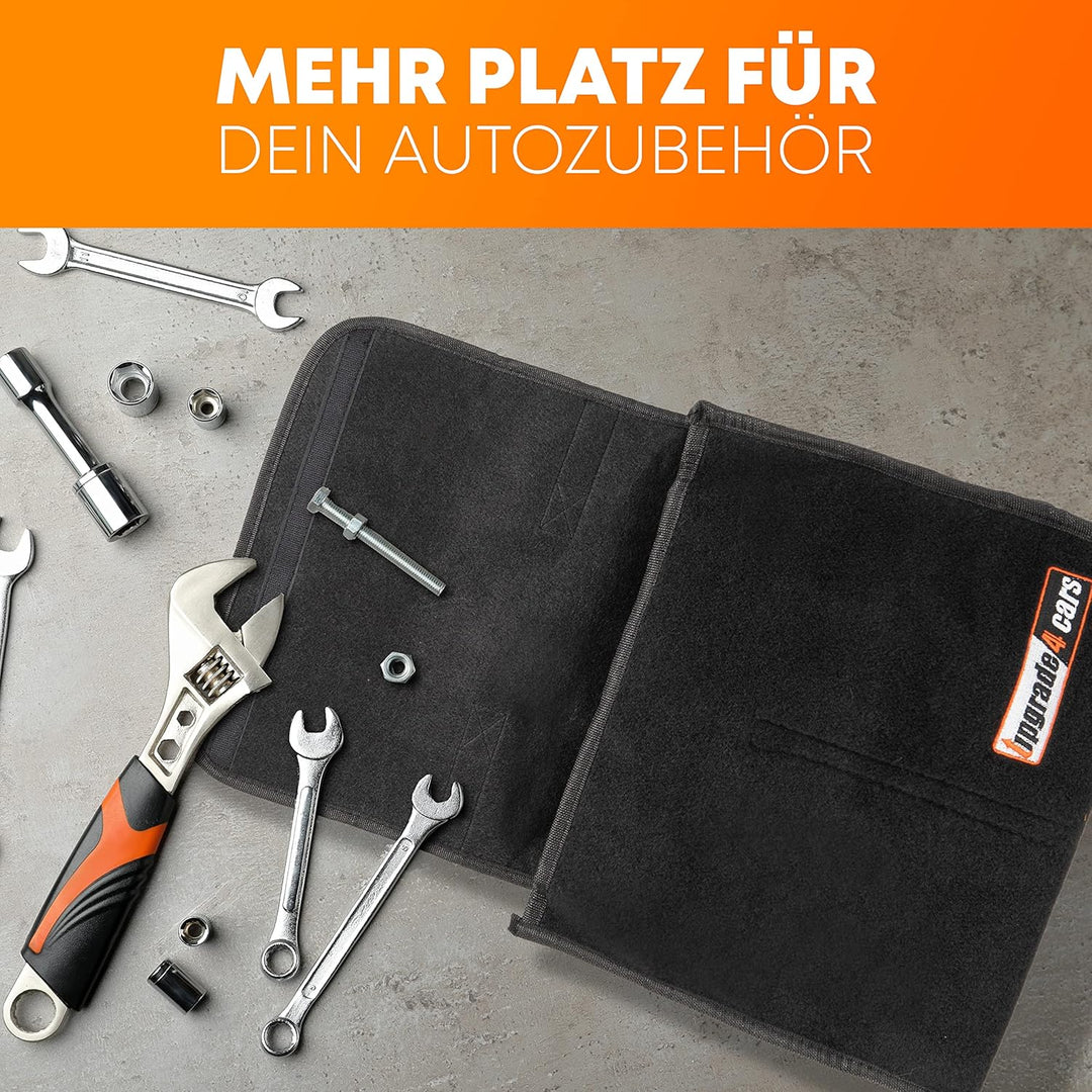 Upgrade4cars Auto Kofferraumtasche aus Filz mit Klett Fixierung Kfz Kofferraum Organizer Tasche für