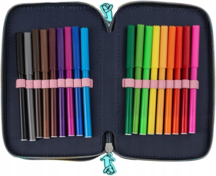 Goldkids - Federmäppchen 3 Fächer - Mäppchen für Mädchen und Jungen - Federmappe 3-Fach Federtasche