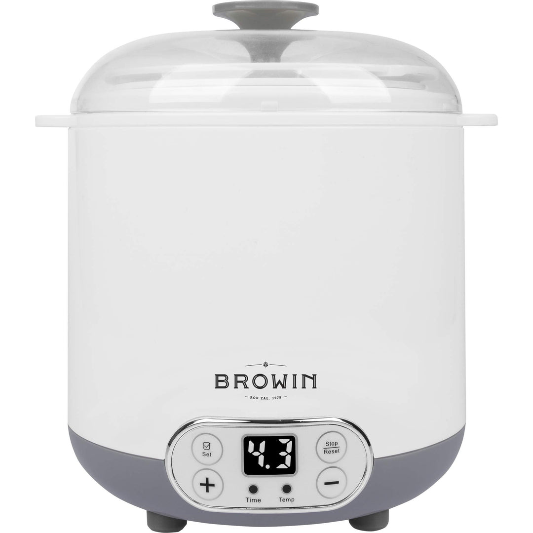 Browin 801013 Multifunktionales Gerät Käse und Joghurt mit 1,5 L Thermostat, weiss, grau,